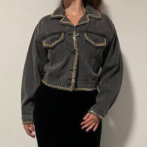 Brand New Signatures Denim Jacket with gold chains